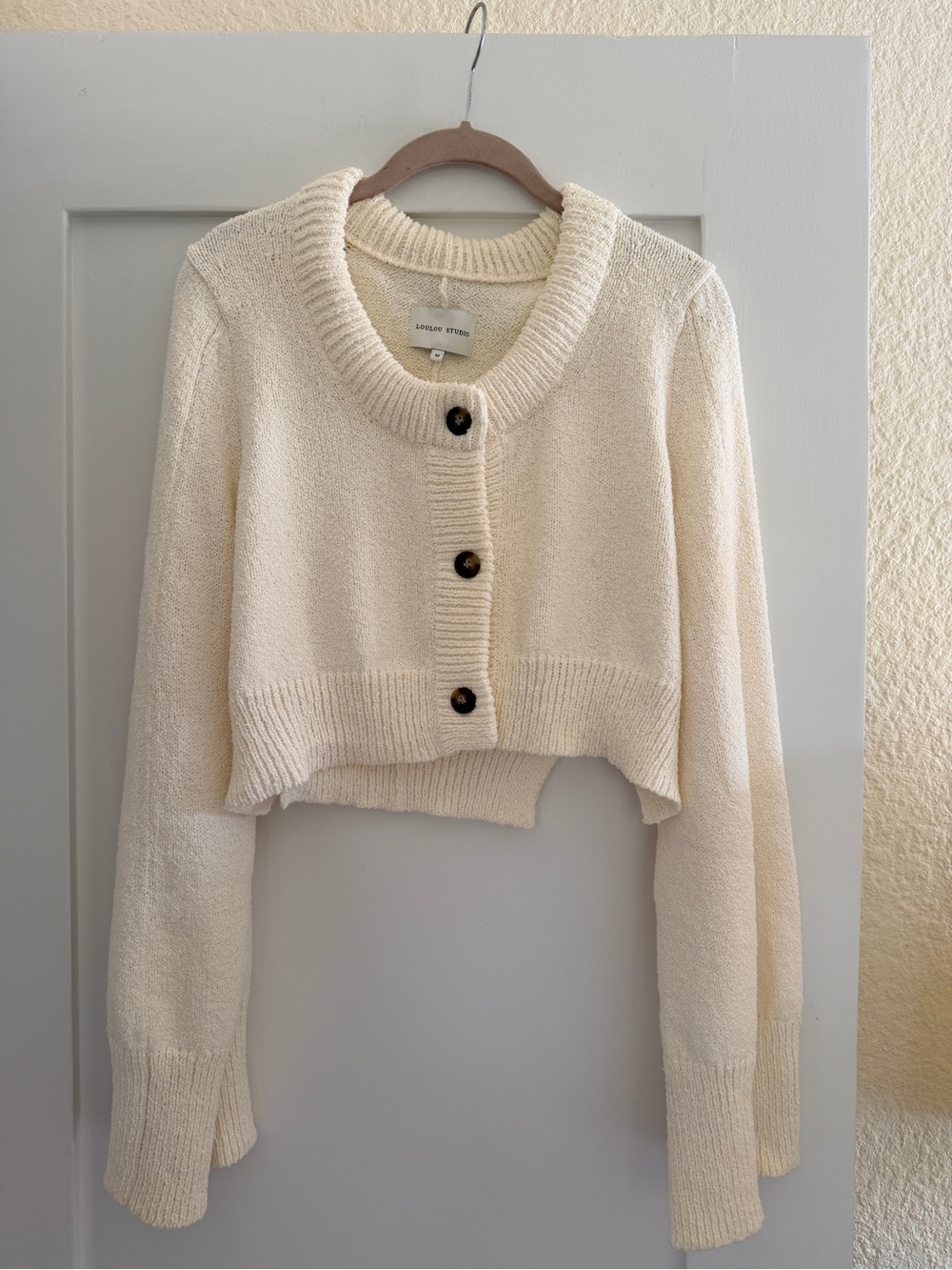 Loulou Studio Armand Cotton-Blend Crop Cardigan